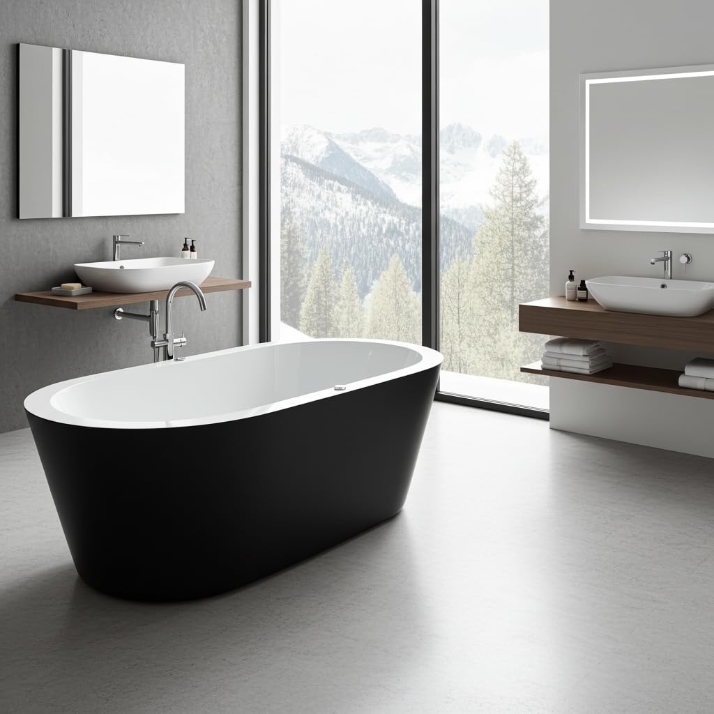 jet-line-maggiore-ii-whirlpool-badewanne-freistehend-1700-x-800-x-580-mm-schwarz image 1