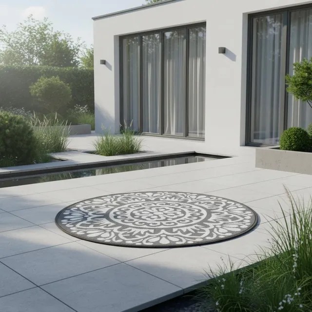 jet-line-rondo-outdoor-teppich-rund-120-cm-dunkelgrau-wetterfest-polypropylen image 1