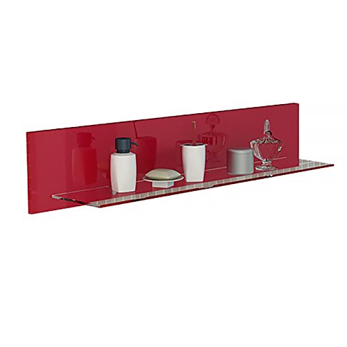 jet-line-badm-bel-regal-wandboard-rot-hochglanz-mit-glasablage-98x20-cm image 1