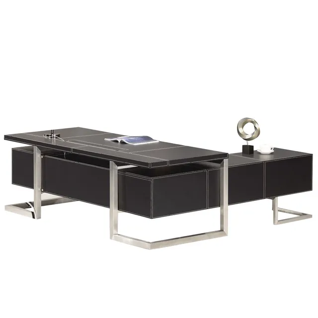 jet-line-chefschreibtisch-venedig-links-schwarz-2-2m image 1