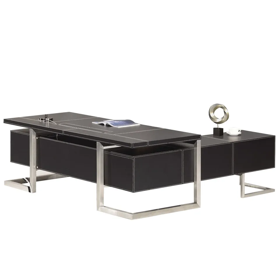 jet-line-chefschreibtisch-venedig-links-schwarz-2-2m image 1