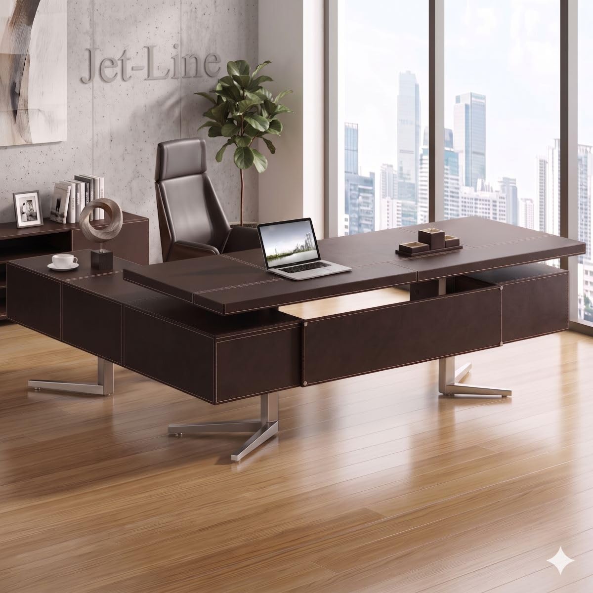 jet-line-bari-winkelschreibtisch-rechts-braun-220x75-cm image 1