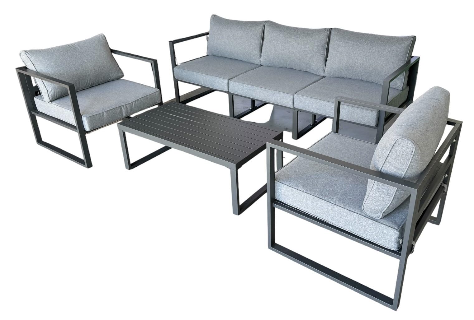 jet-line-kreta-ii-xxl-gartenlounge-set-grau-alu-sofa-2-sessel-tisch image 4