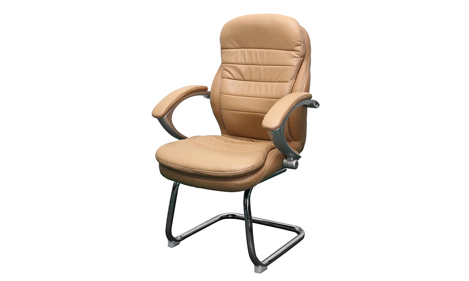 jet-line-besprechungsstuhl-bergamo-echtleder-beige-freischwinger image 2