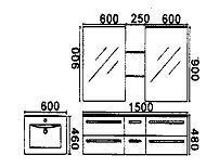 jet-line-badset-z-rich-ii-doppelwaschplatz-150-cm-holzoptik-dunkel image 3