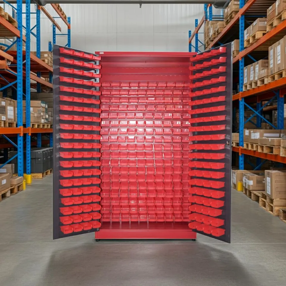 jet-line-moldau-kleinteileschrank-xxl-1-2x2m-340-boxen-anthrazit-rot image 1