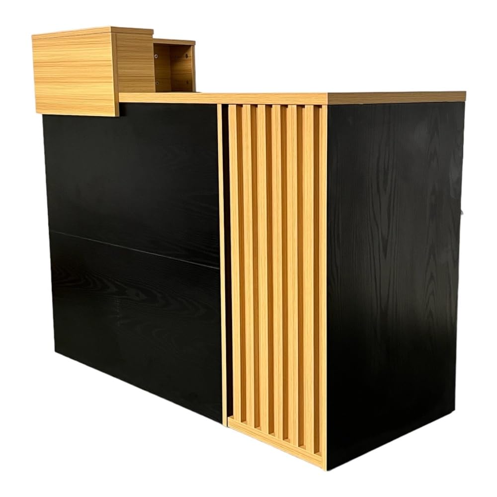 jet-line-empfangstheke-avignon-120-x-50-x-75-cm-schwarz-mit-holzoptik image 2