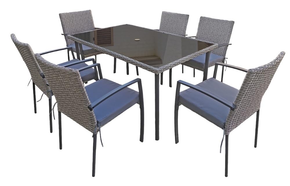 jet-line-carlo-garten-essgruppe-polyrattan-grau-6-st-hle-tisch image 3