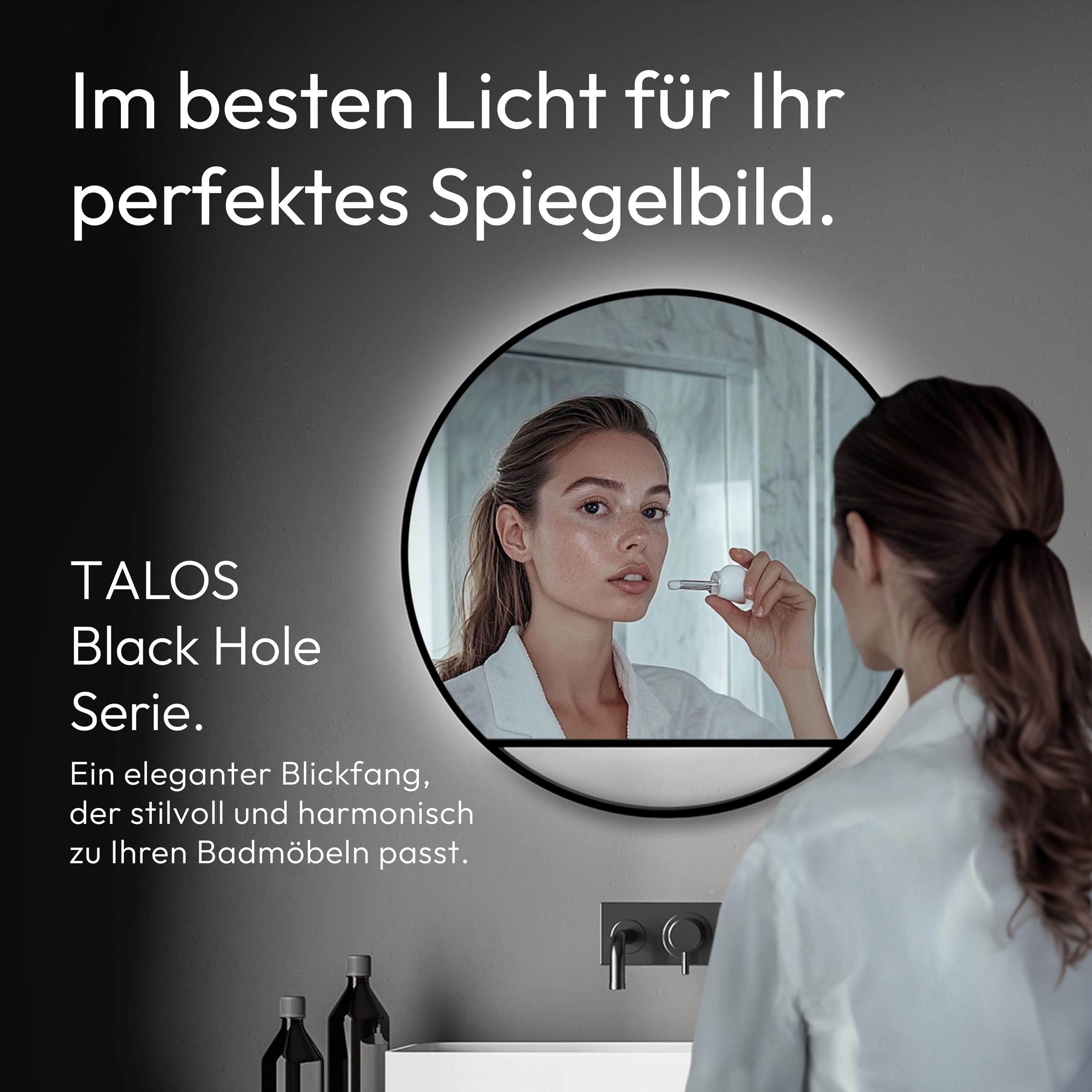talos-wandspiegel-black-hole-light-led-schwarz-matt-60-cm image 2
