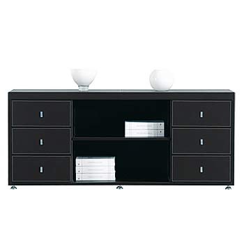jet-line-padova-sideboard-highboard-160x45x66-cm-schwarz-kunstleder image 1