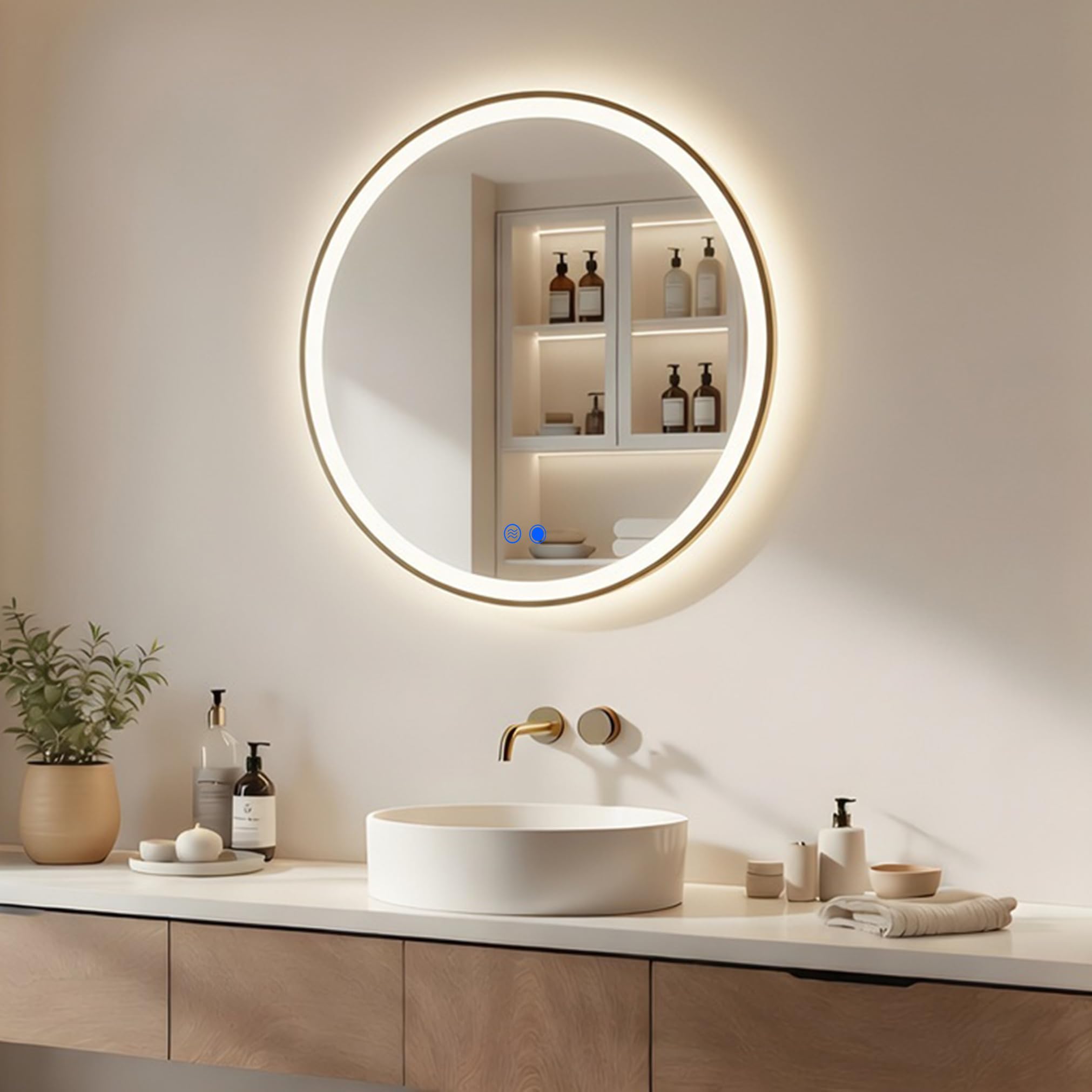artforma-mch003-led-badspiegel-rund-60-cm-gold-geb-rstet-mit-heizung image 1