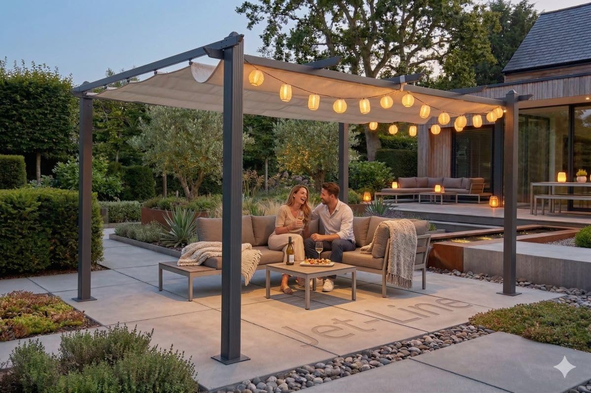 jet-line-luxor-alu-pavillon-pergola-4x3-m-anthrazit-beige image 4