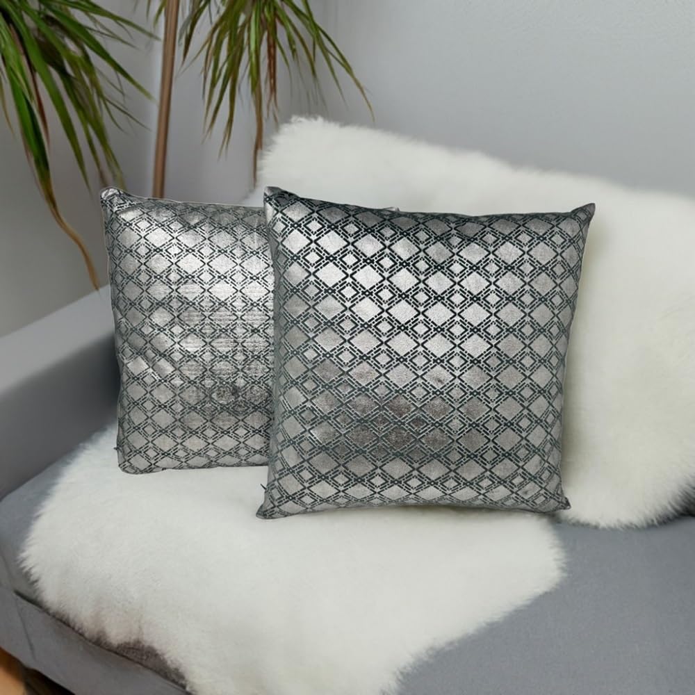 jet-line-raute-deko-kissen-set-2er-40x40-cm-silber-100-baumwolle-inkl-f-llung image 1