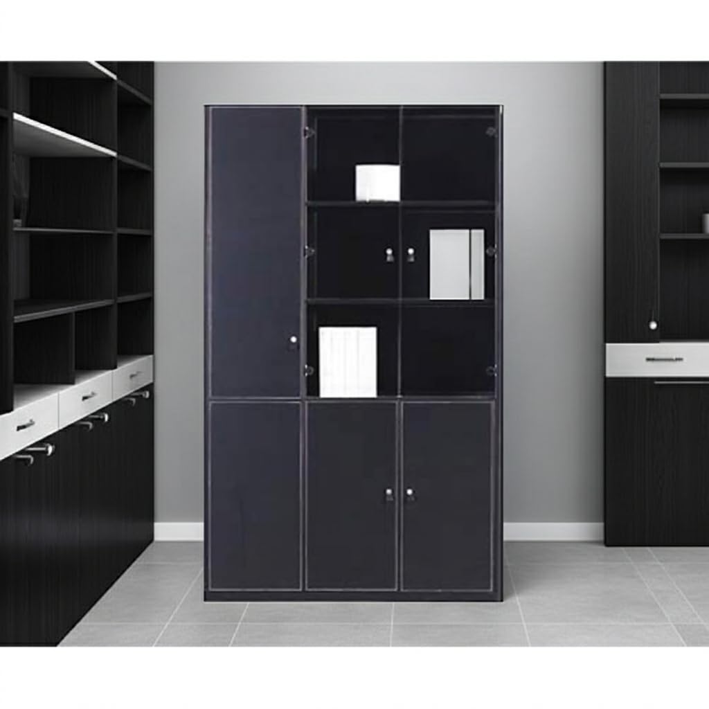 jet-line-prato-aktenschrank-b-roschrank-120x40x200-cm-schwarz-kunstleder image 2