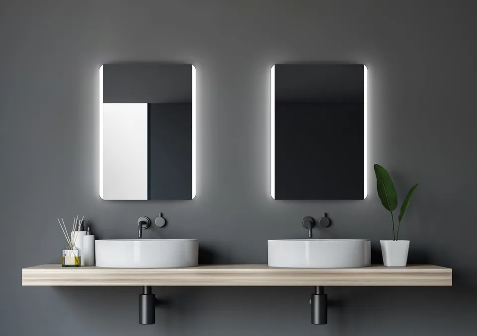 talos-badspiegel-chic-50-x-70-cm-badezimmerspiegel-mit-beleuchtung-hinterleuchte image 1