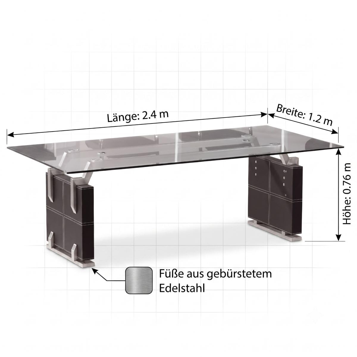 jet-line-verona-besprechungstisch-konferenztisch-240x120-schwarz-glas image 2