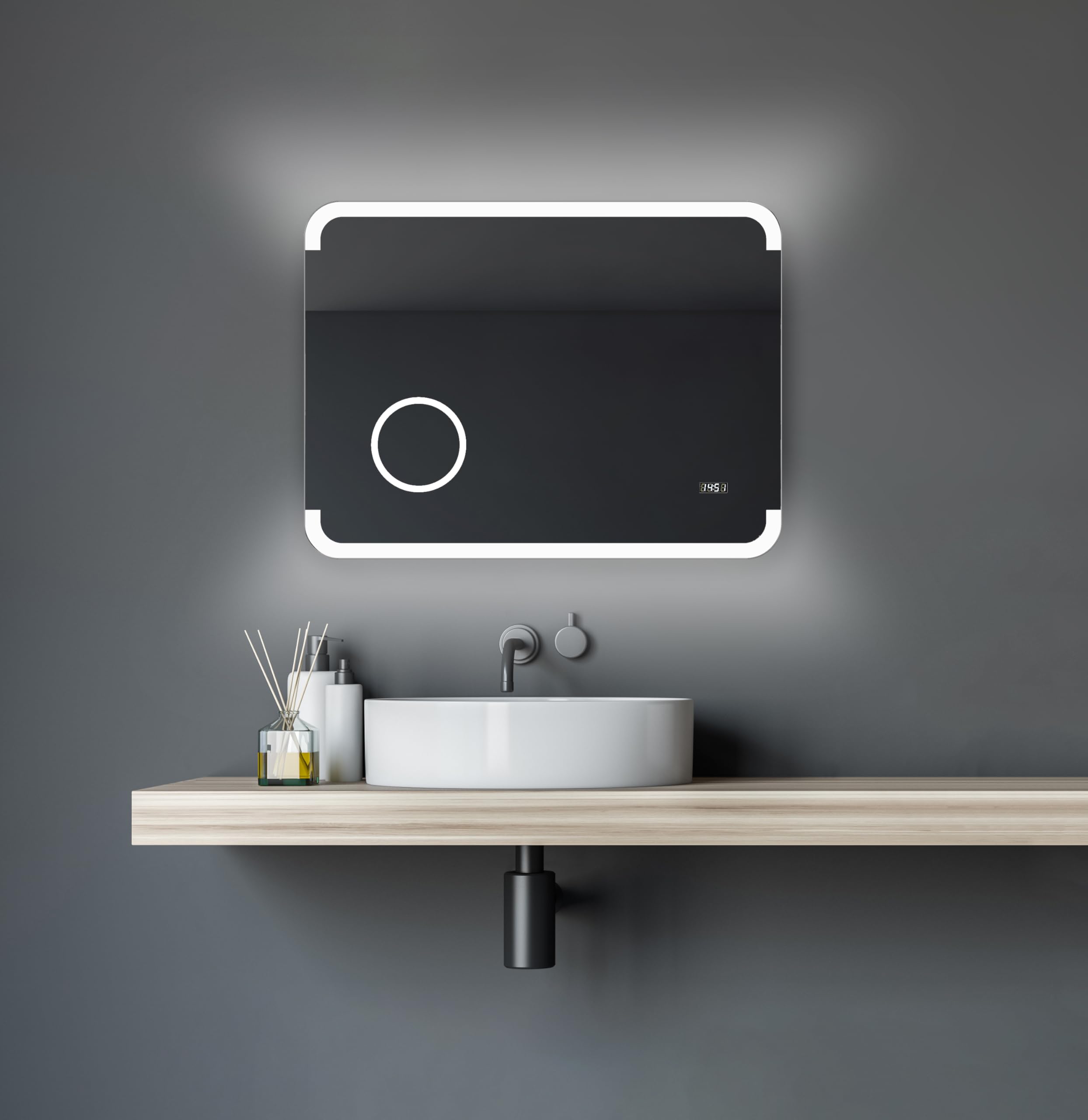 talos-harmony-led-badspiegel-80x60-cm-mit-uhr-und-kosmetikspiegel image 1