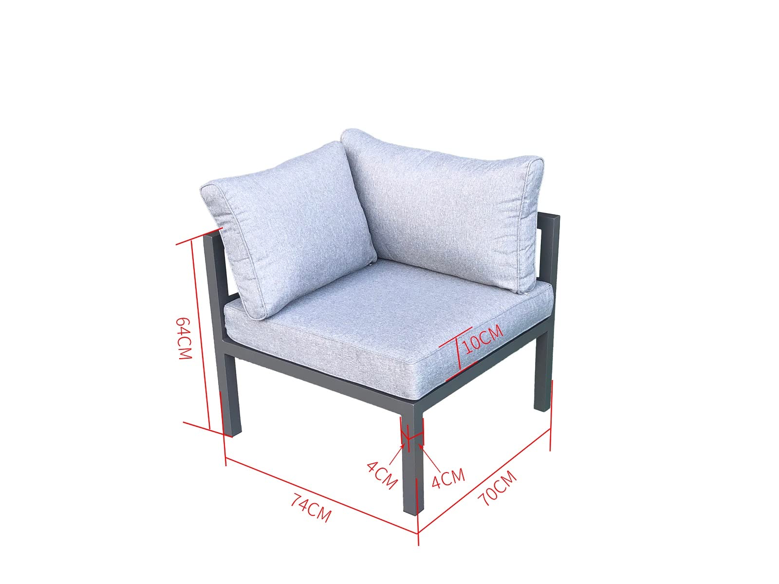 jet-line-gartenlounge-rhodos-zweisitzer-alu-sofa-outdoor-schwarz-grau image 1