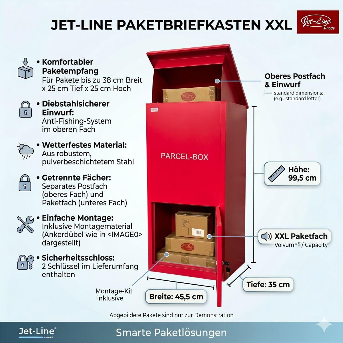 jet-line-xxl-paketbriefkasten-rot-paketbox-metall-99-5x35x45-5-cm image 2