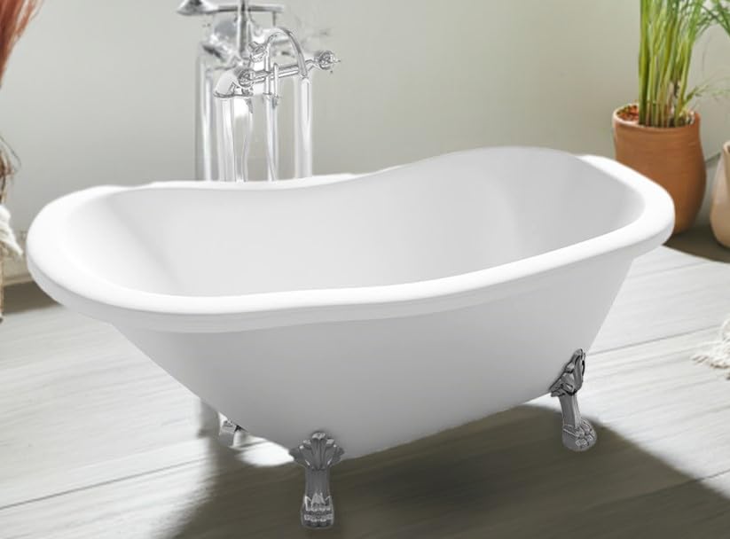 jet-line-queen-design-badewanne-freistehend-170x80-cm-wei-mit-klauenf-en-silber image 7
