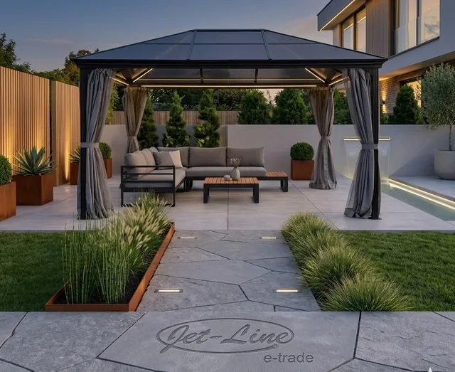 jet-line-taneo-alu-pavillon-3x4-m-hardtop-anthrazit-mit-vorh-ngen image 1