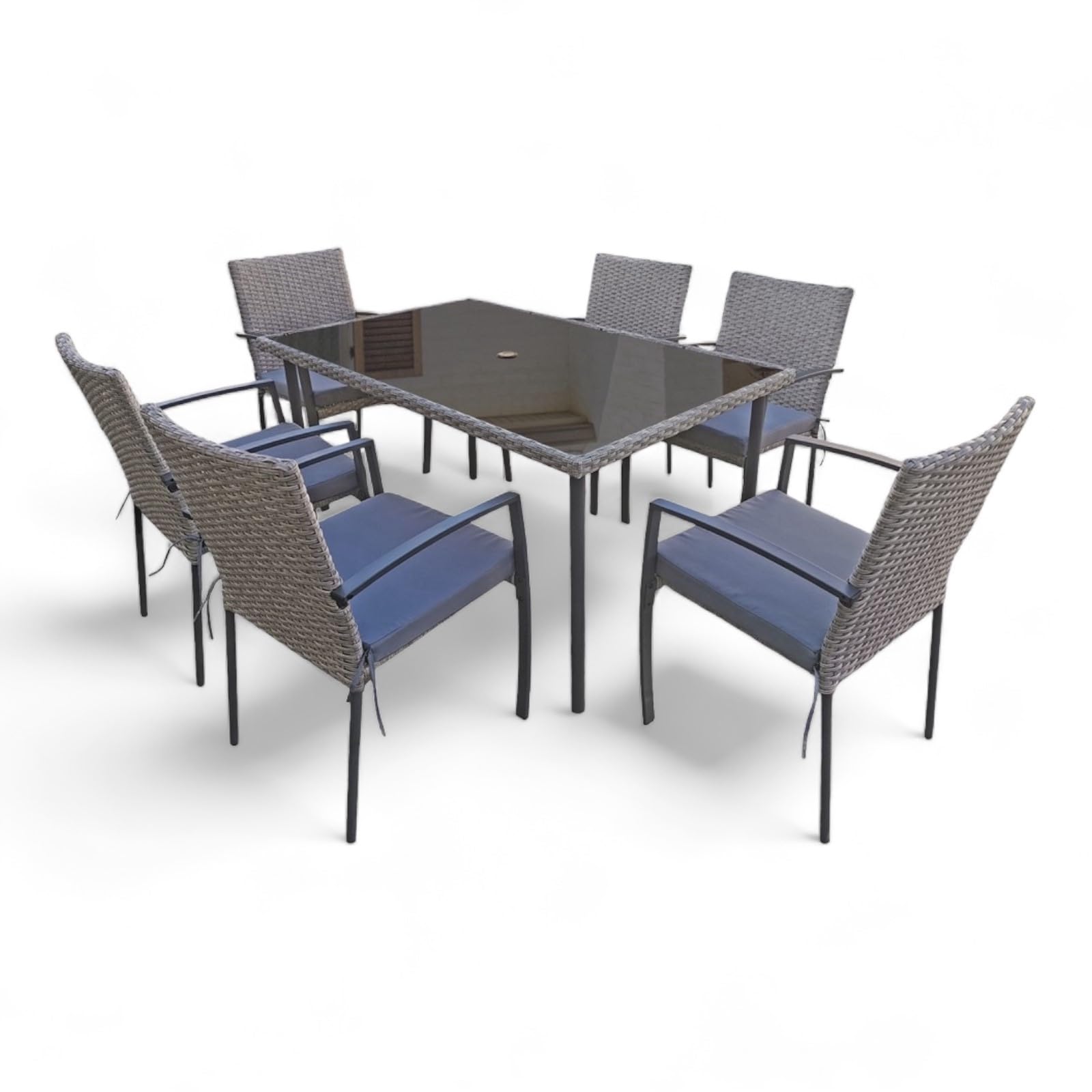 jet-line-carlo-garten-essgruppe-polyrattan-grau-6-st-hle-tisch image 8