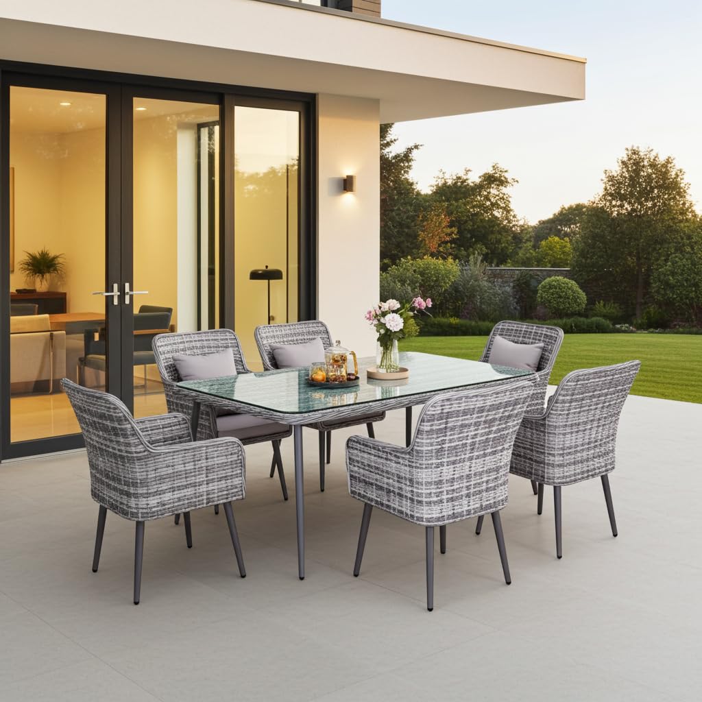 jet-line-quito-gartenm-bel-set-essgruppe-grau-polyrattan-6-st-hle-tisch-200-cm image 1
