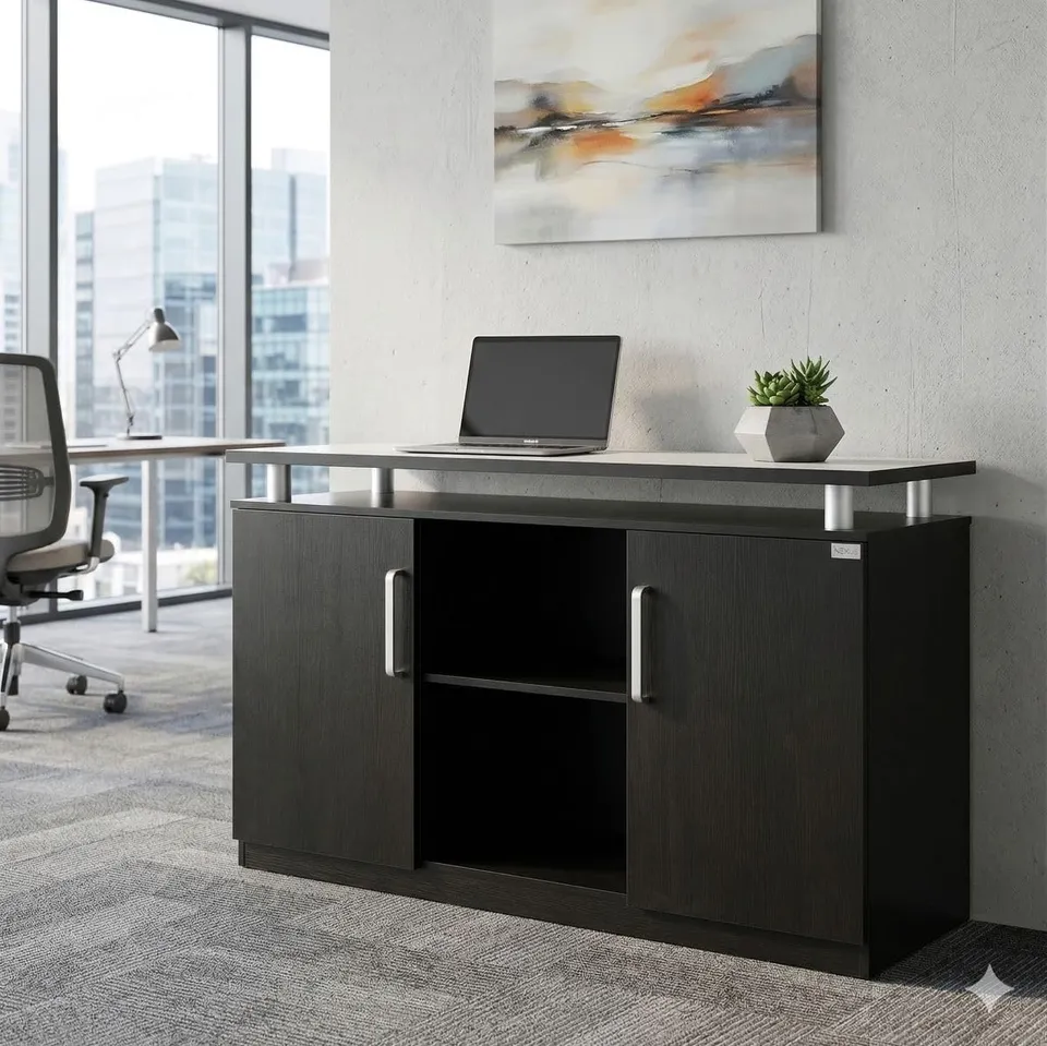 jet-line-orly-b-roschrank-sideboard-schwarz-1400-x-430-x-850-mm-mit-2-t-ren image 1