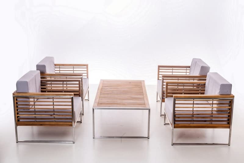 jet-line-artemis-ii-garten-lounge-set-4-sessel-tisch-edelstahl-akazienholz image 3
