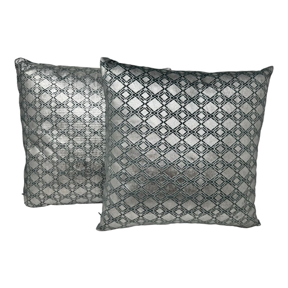 jet-line-raute-deko-kissen-set-2er-40x40-cm-silber-100-baumwolle-inkl-f-llung image 2