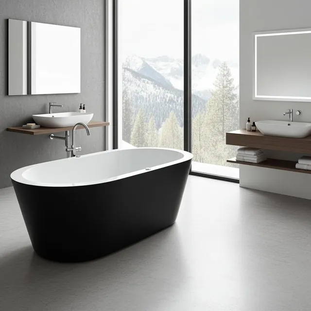 jet-line-maggiore-ii-whirlpool-badewanne-freistehend-1700-x-800-x-580-mm-schwarz image 1
