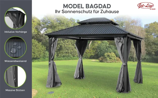 jet-line-bagdad-pavillon-pergola-3-65x3-65-m-alu-metalldach image 1