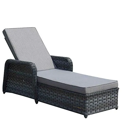 jet-line-grenada-gartenliege-grau-aus-polyrattan-mit-armlehne-und-auflage-202x74 image 1