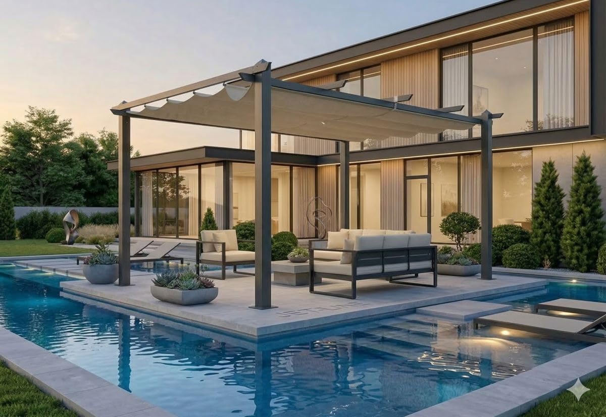 jet-line-luxor-alu-pavillon-pergola-4x3-m-anthrazit-beige image 6