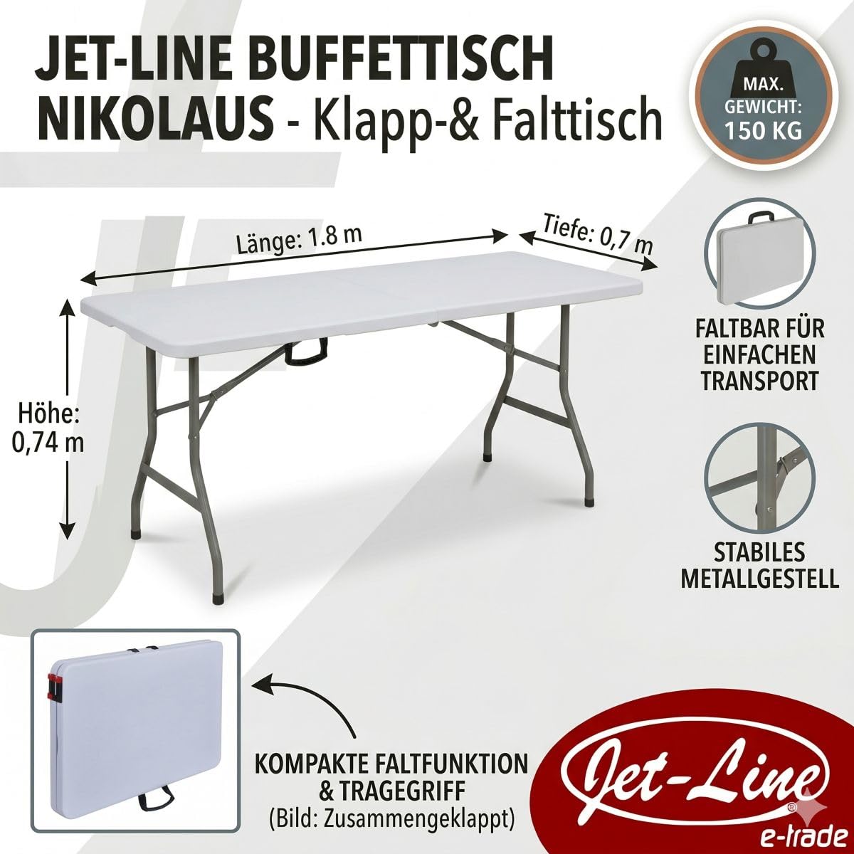 jet-line-nikolaus-klappbarer-gartentisch-180-x-70-x-74-cm-wei-kunststoff-klappti image 2