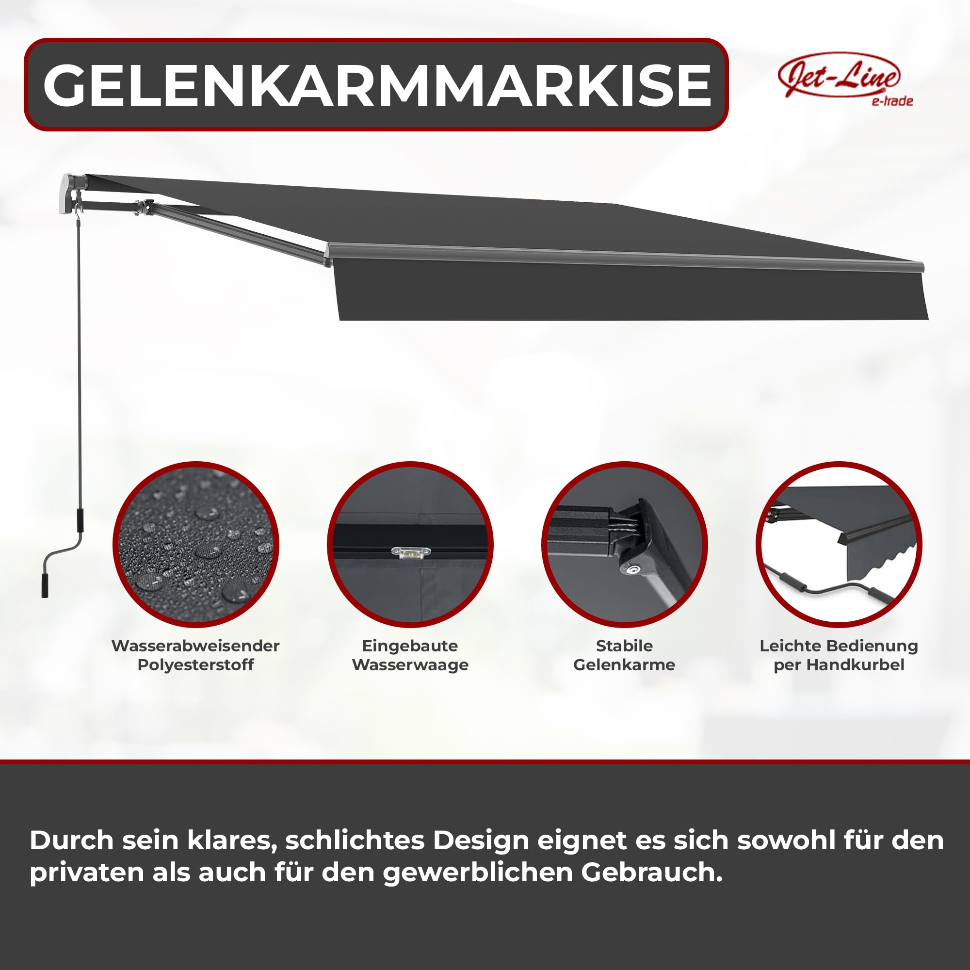 jet-line-suncare-gelenkarmmarkise-3-5-x-2-5-m-anthrazit image 2