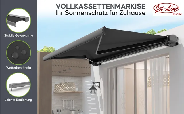 jet-line-sunray-vollkassettenmarkise-elektrisch-4-x-3-m-anthrazit image 1