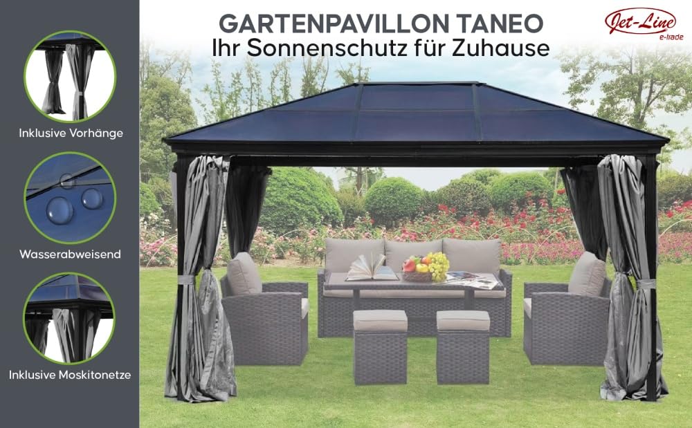 jet-line-taneo-alu-pavillon-3x4-m-hardtop-anthrazit-mit-vorh-ngen image 3