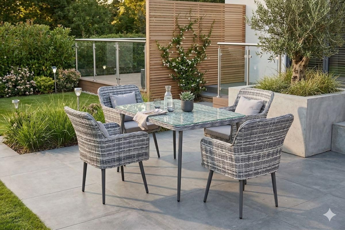 jet-line-lima-gartenm-bel-set-essgruppe-grau-polyrattan-4-st-hle-tisch-150-cm image 2