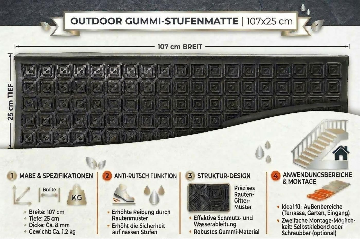 jet-line-amalia-stufenmatten-gummi-25x107-cm-5-stk-schwarz-rutschhemmend image 2