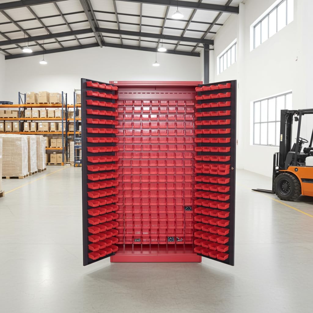 jet-line-moldau-kleinteileschrank-xxl-1-2x2m-340-boxen-anthrazit-rot image 3