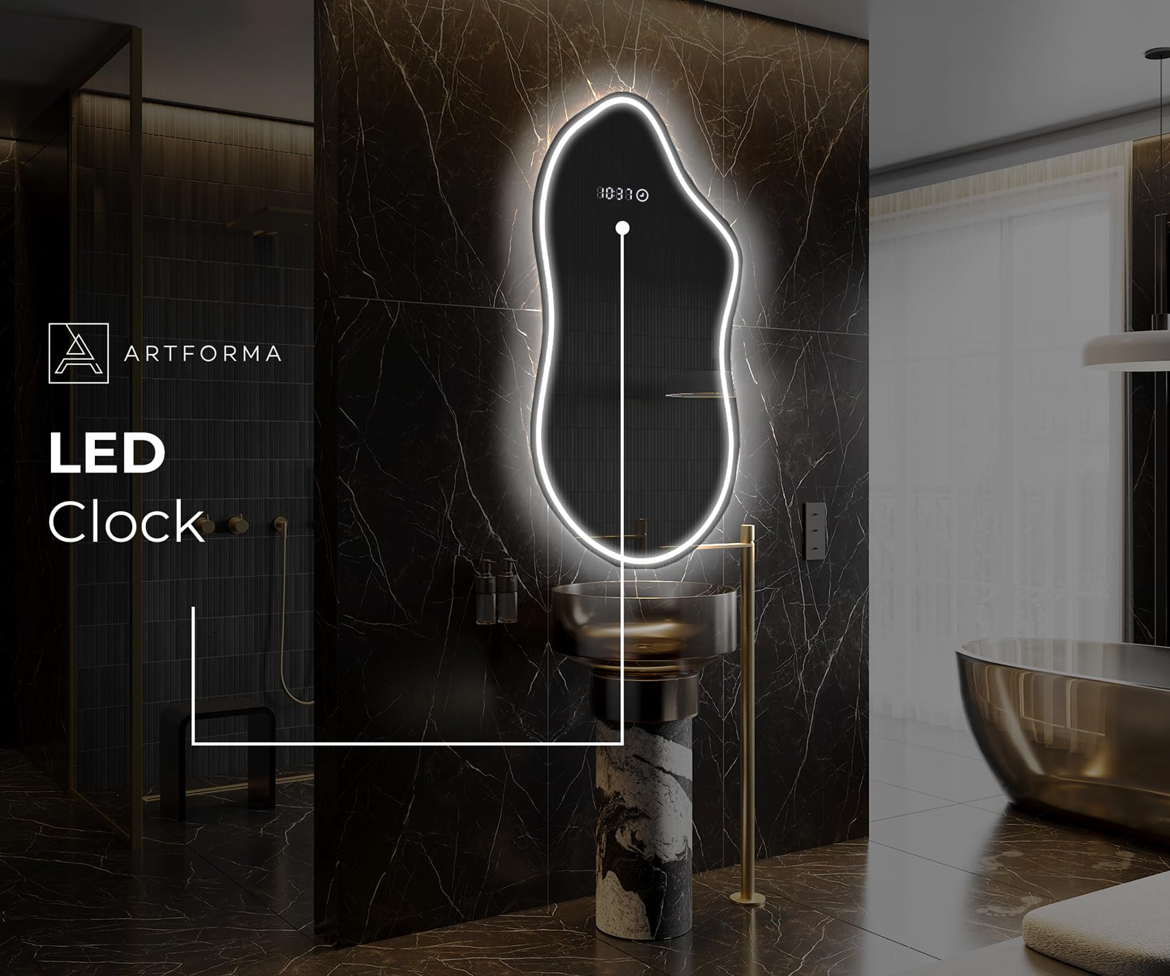 artforma-fas223-led-badspiegel-asymmetrisch-54x94-cm-mit-rahmen image 7