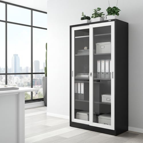 jet-line-aktenschrank-st-petersburg-90x40x185-cm-dunkelgrau-wei-glas-schiebet-re image 7
