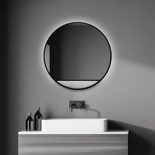 talos-wandspiegel-black-hole-light-led-schwarz-matt-60-cm image 1