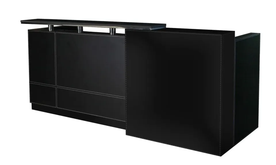 jet-line-philadelphia-empfangstheke-2-5-m-schwarz-mit-rollcontainer image 1