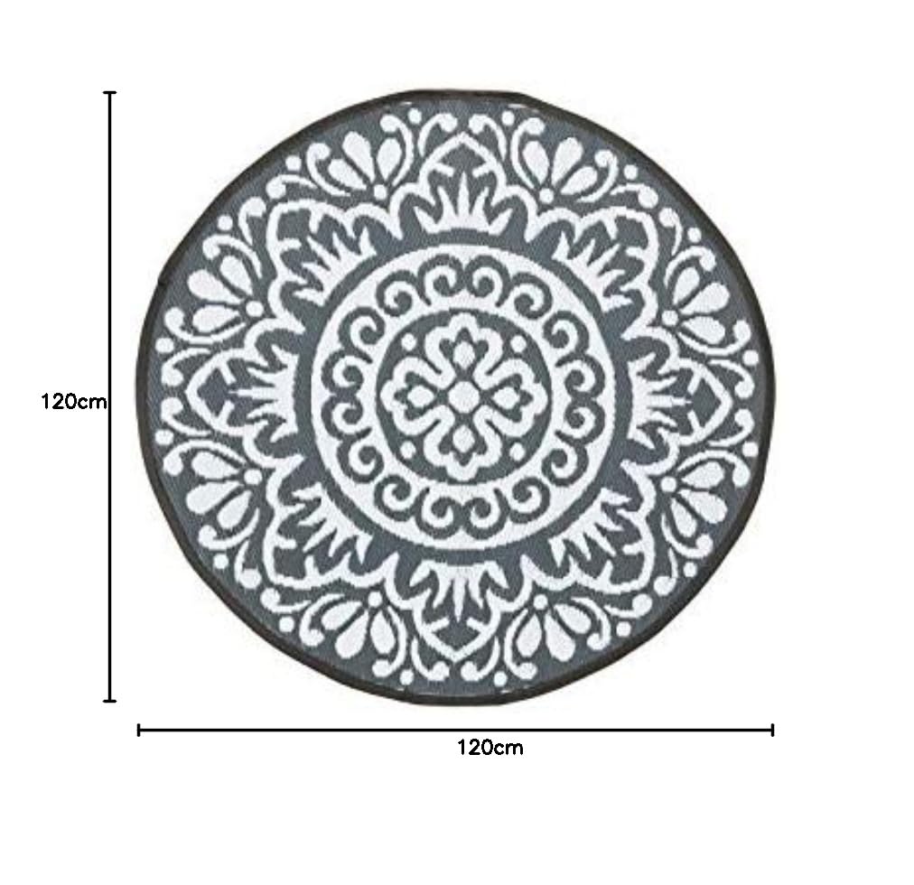 jet-line-rondo-outdoor-teppich-rund-120-cm-dunkelgrau-wetterfest-polypropylen image 2