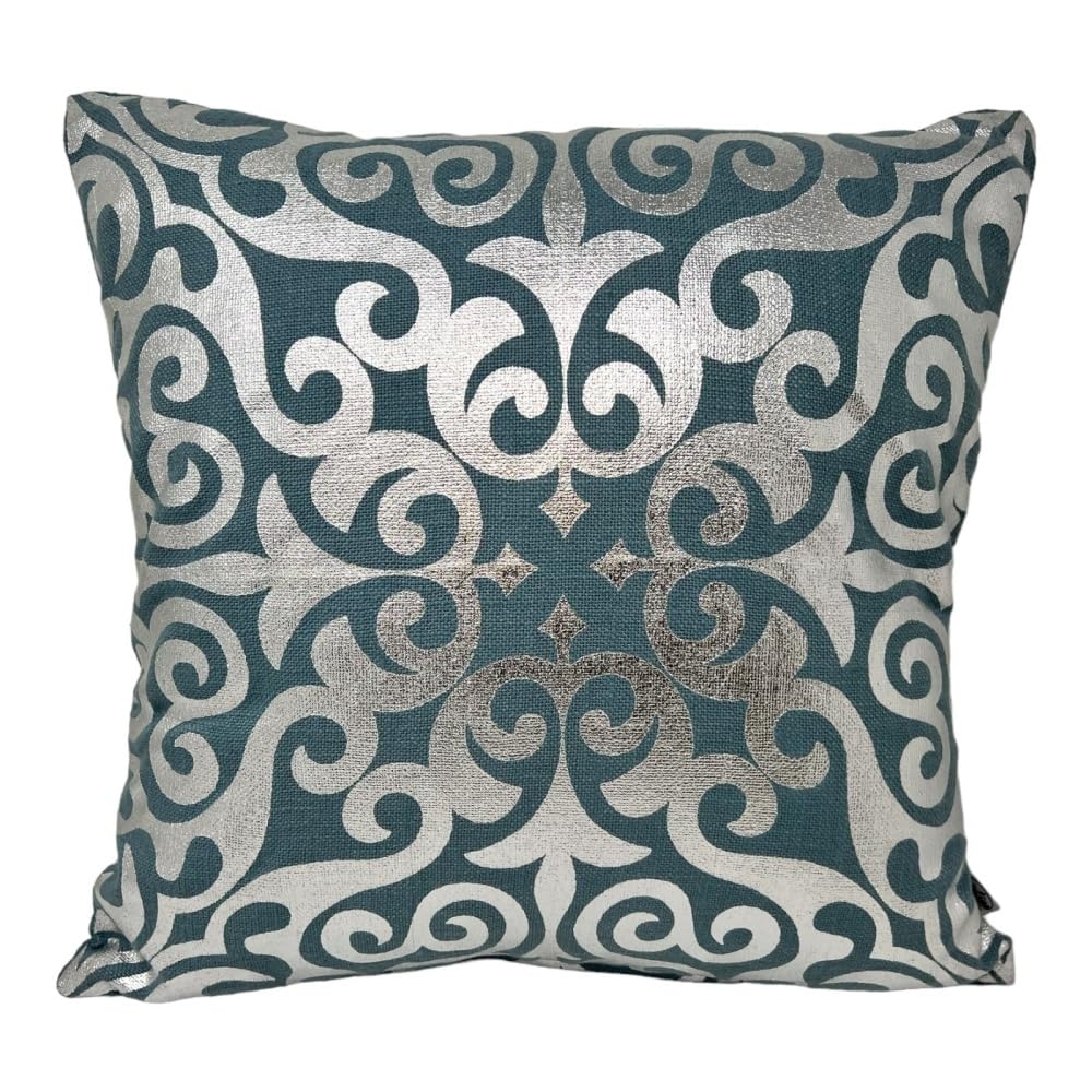 jet-line-ornament-deko-kissen-set-2er-40x40-cm-petrol-silber-inkl-f-llung image 5