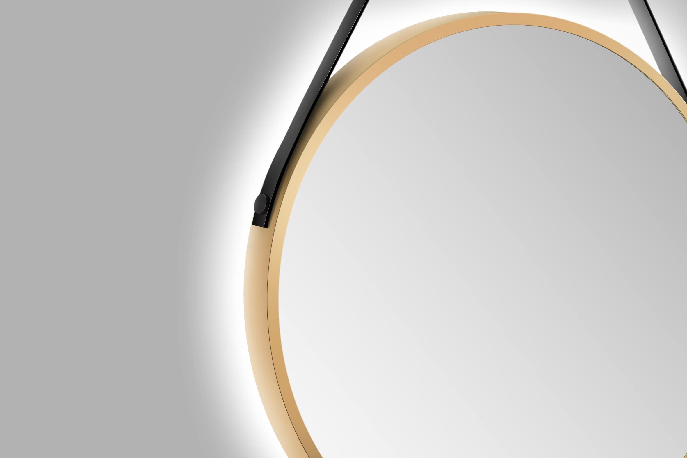talos-runder-led-wandspiegel-gold-matt-50-cm-mit-lederband image 5
