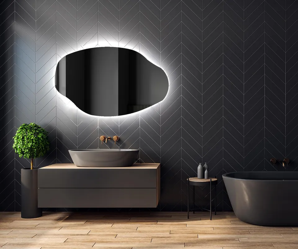 artforma-ambientline-asymmetrischer-led-badspiegel-94x64-cm image 1