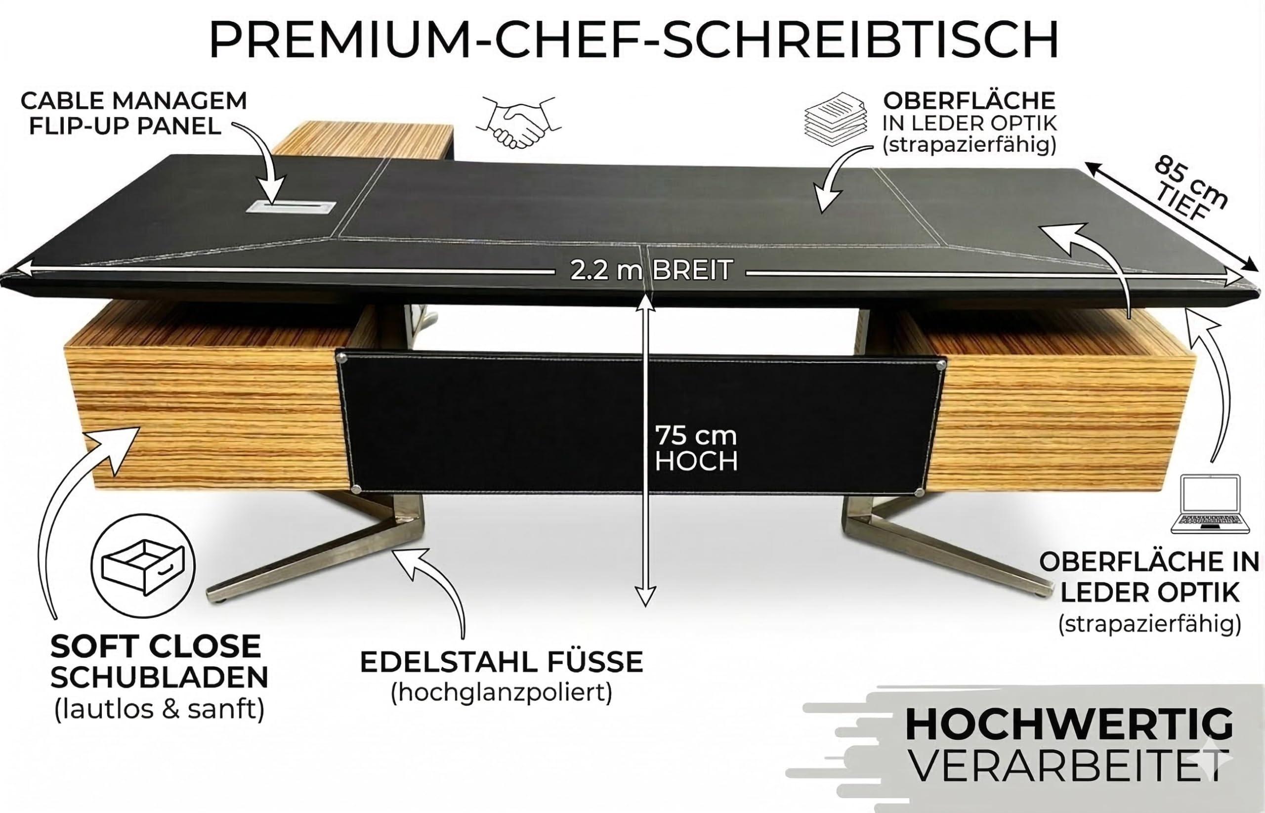 jet-line-bari-chef-winkelschreibtisch-links-schwarz-holz-220x85x75cm image 2